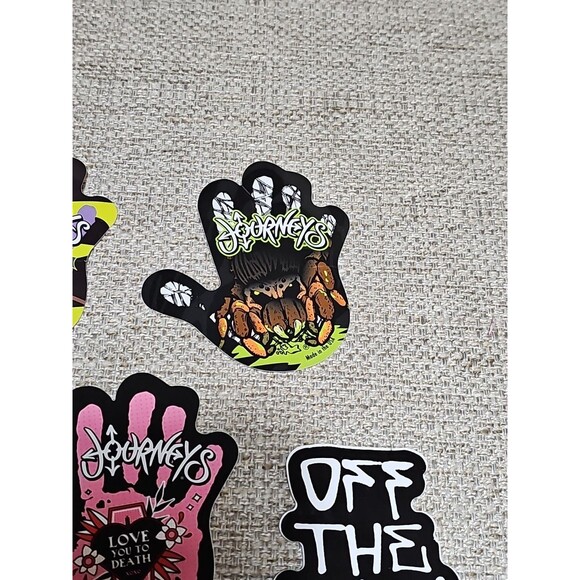 Vintage Journeys Hand Print Stkrs (5) Y2K (2) Rubber Surf/Skateboards Vans Hey D - Picture 11 of 16
